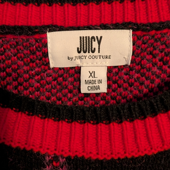 Nwt Juicy Couture Black and Red Sweater - Picture 4 of 10